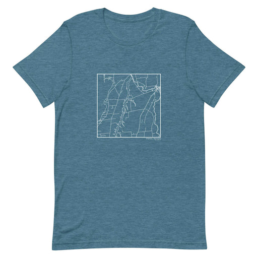 Panton Vermont  Map Unisex T-Shirt with City inscription in Heather Teal
