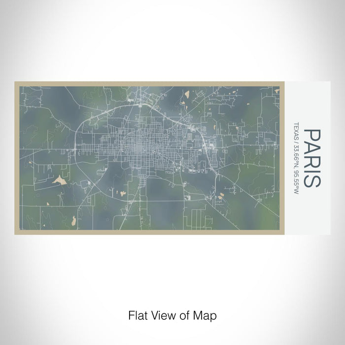 Rendered View of Paris Texas Map on 17oz Stainless Steel Insulated Bottle with printed afternoon style map
