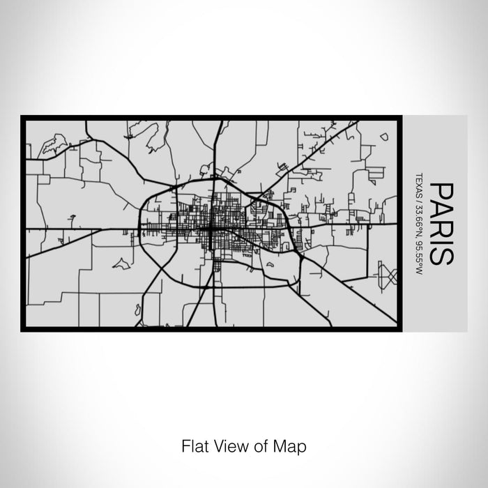 Rendered View of Paris Texas Map on 17oz Stainless Steel Insulated Cola Bottle in Stainless