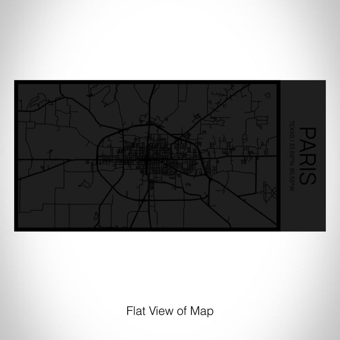 Rendered View of Paris Texas Map on 17oz Stainless Steel Insulated Cola Bottle in Stainless in Matte Black
