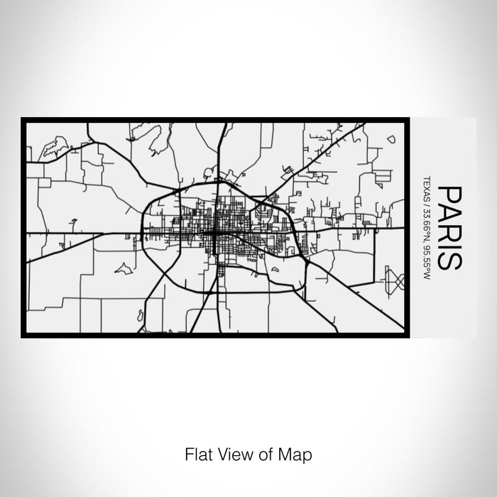 Rendered View of Paris Texas Map on 17oz Stainless Steel Insulated Cola Bottle in Stainless in Matte White