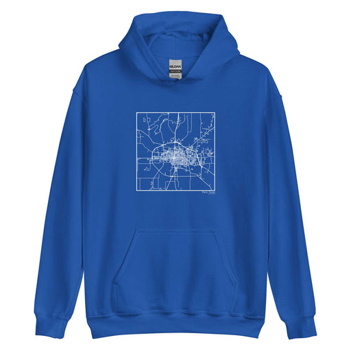 Paris Texas  Map Unisex Hoodie Sweater with City inscription in Royal Blue