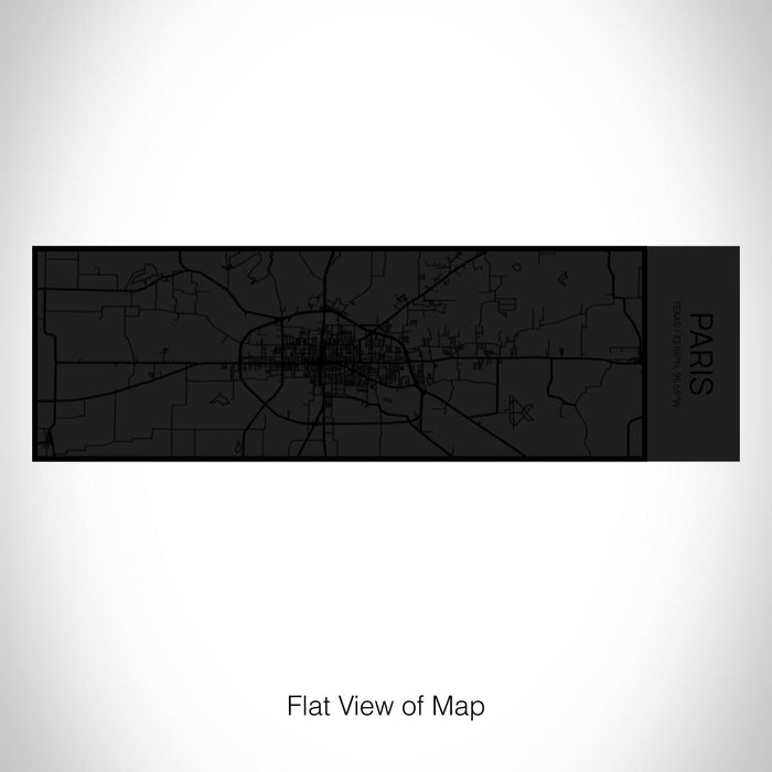 Rendered View of Paris Texas Map on 10oz Stainless Steel Insulated Cup in Matte Black with Sliding Lid