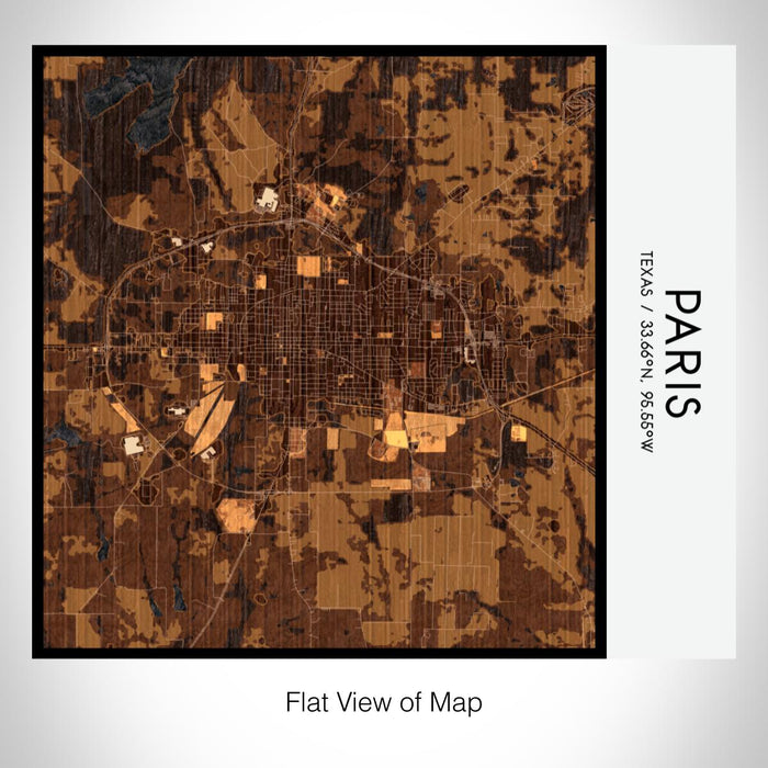 Rendered View of Paris Texas Map on 17oz Stainless Steel Insulated Tumbler in Ember Map Style