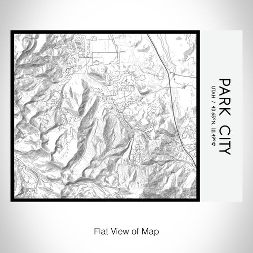 Rendered View of Park City Utah Map on 20oz Stainless Steel Insulated Bottle with Bamboo Top with printed classic style map