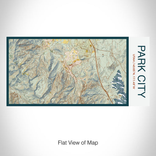 Rendered View of Park City Utah Map on 17oz Stainless Steel Insulated Bottle with printed woodblock style map