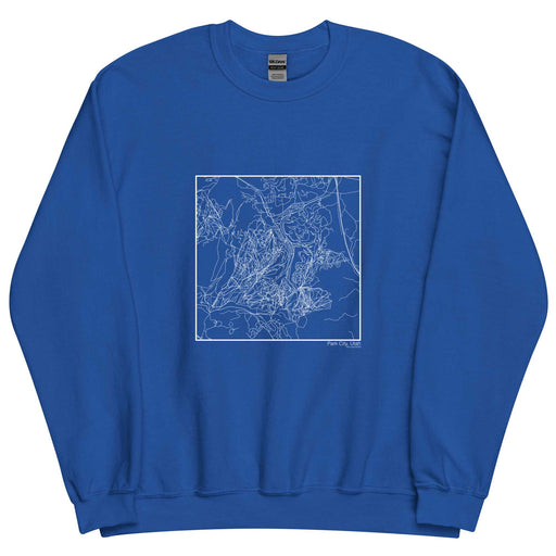 Park City Utah  Map Unisex Crewneck Sweater with City inscription in Royal Blue