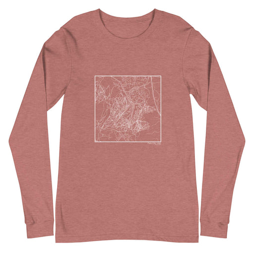 Park City Utah  Map Unisex Long-Sleeve T-shirt with City inscription in Heather Mauve