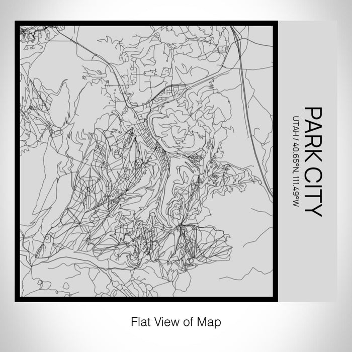 Rendered View of Park City Utah Map on 17oz Stainless Steel Insulated Tumbler in Tactile Lines with Succulent in Background