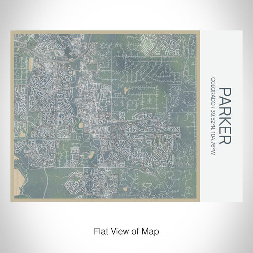 Rendered View of Parker Colorado Map on 20oz Stainless Steel Insulated Bottle with Bamboo Top with printed afternoon style map