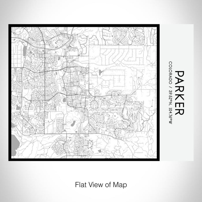 Rendered View of Parker Colorado Map on 20oz Stainless Steel Insulated Bottle with Bamboo Top with printed classic style map