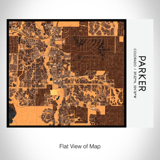 Rendered View of Parker Colorado Map on 20oz Stainless Steel Insulated Bottle with Bamboo Top with printed ember style map