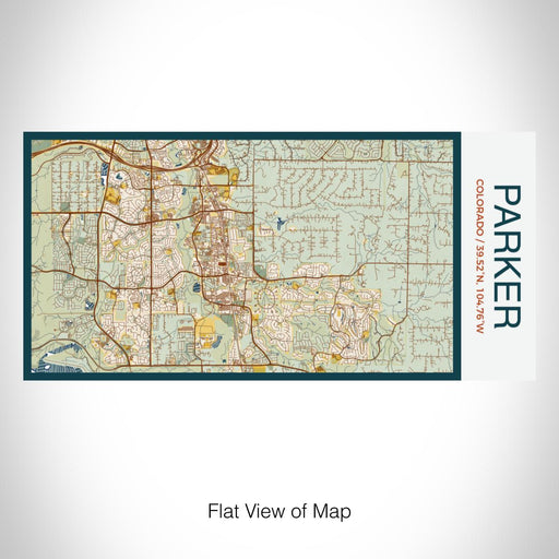 Rendered View of Parker Colorado Map on 17oz Stainless Steel Insulated Bottle with printed woodblock style map