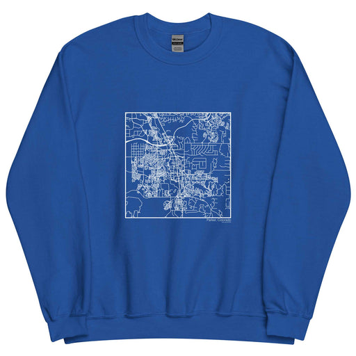 Parker Colorado  Map Unisex Crewneck Sweater with City inscription in Royal Blue