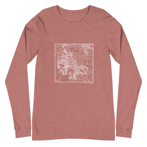 Parker Colorado  Map Unisex Long-Sleeve T-shirt with City inscription in Heather Mauve
