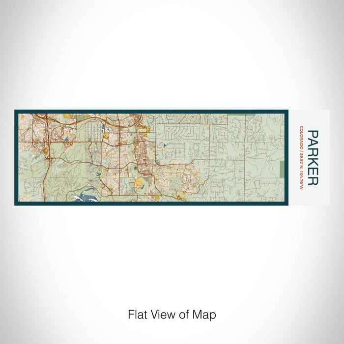 Rendered View of Parker Colorado Map on 10oz Stainless Steel Insulated Cup in Woodblock with Sliding Lid