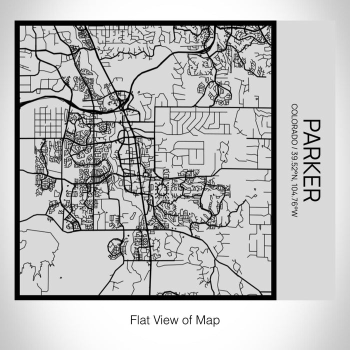 Rendered View of Parker Colorado Map on 17oz Stainless Steel Insulated Tumbler in Tactile Lines with Succulent in Background