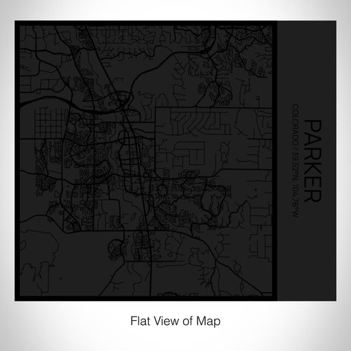 Rendered View of Parker Colorado Map on 17oz Stainless Steel Insulated Tumbler in Matte Black with Tactile Lines