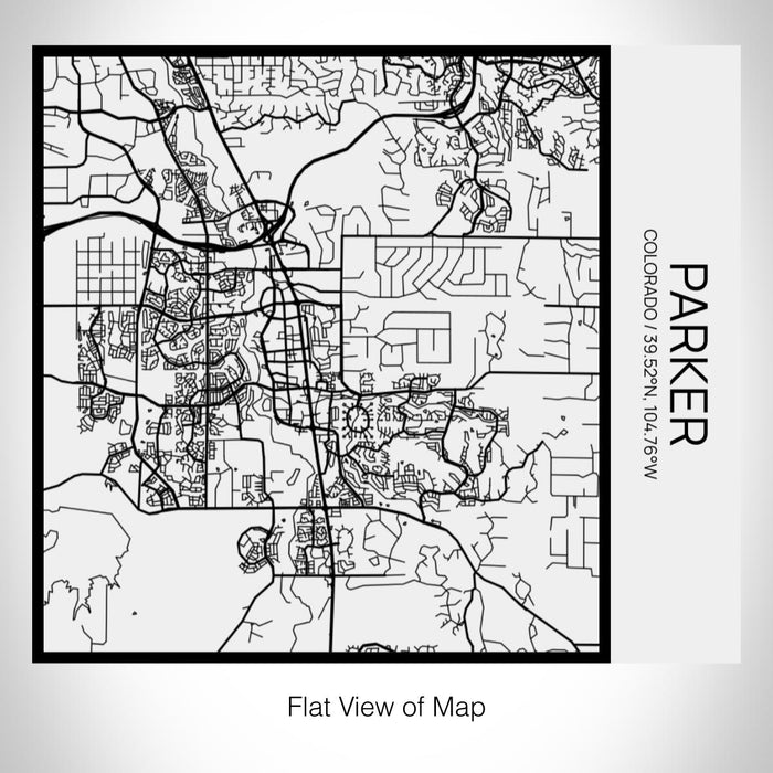 Rendered View of Parker Colorado Map on 17oz Stainless Steel Insulated Tumbler in Matte White with Tactile Lines