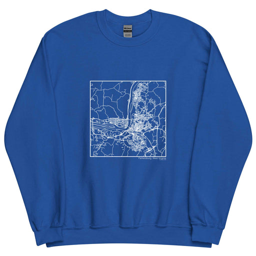 Parkersburg West Virginia  Map Unisex Crewneck Sweater with City inscription in Royal Blue