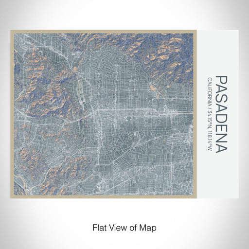 Rendered View of Pasadena California Map on 20oz Stainless Steel Insulated Bottle with Bamboo Top with printed afternoon style map