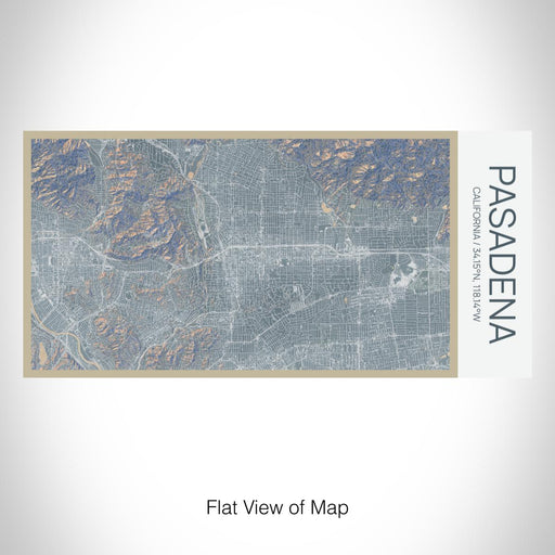 Rendered View of Pasadena California Map on 17oz Stainless Steel Insulated Bottle with printed afternoon style map