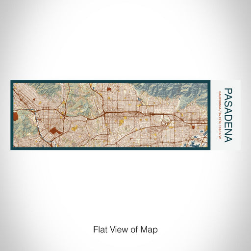 Rendered View of Pasadena California Map on 10oz Stainless Steel Insulated Cup in Woodblock with Sliding Lid