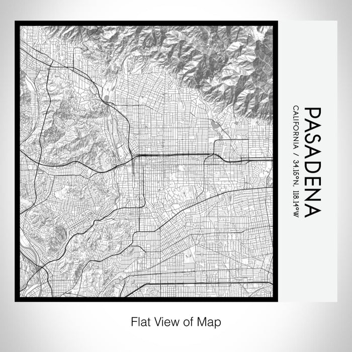 Rendered View of Pasadena California Map on 17oz Stainless Steel Insulated Tumbler in Classic Map Style