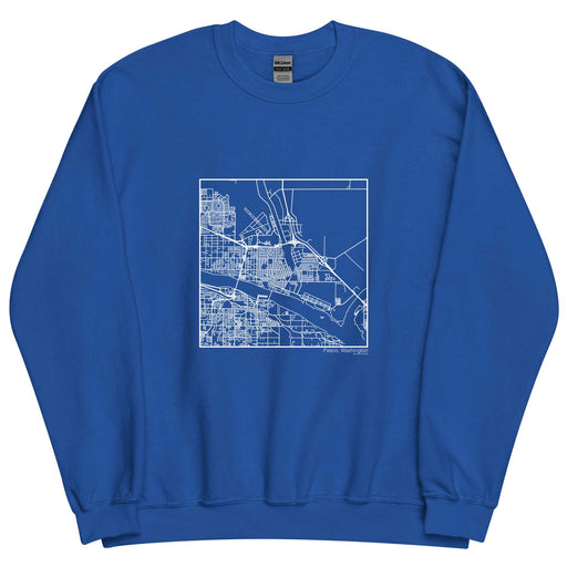 Pasco Washington  Map Unisex Crewneck Sweater with City inscription in Royal Blue