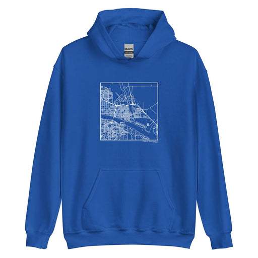 Pasco Washington  Map Unisex Hoodie Sweater with City inscription in Royal Blue
