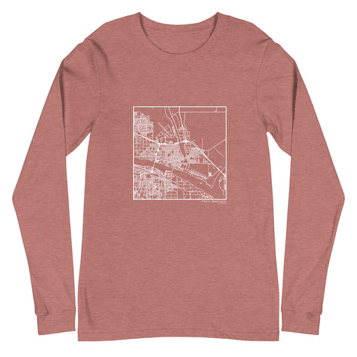 Pasco Washington  Map Unisex Long-Sleeve T-shirt with City inscription in Heather Mauve