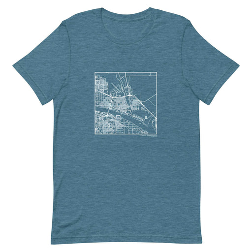 Pasco Washington  Map Unisex T-Shirt with City inscription in Heather Teal