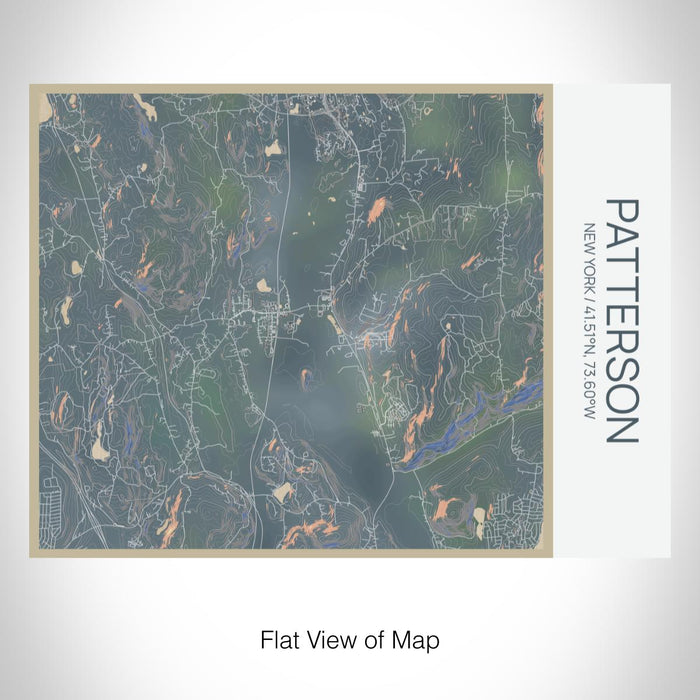 Rendered View of Patterson New York Map on 20oz Stainless Steel Insulated Bottle with Bamboo Top with printed afternoon style map