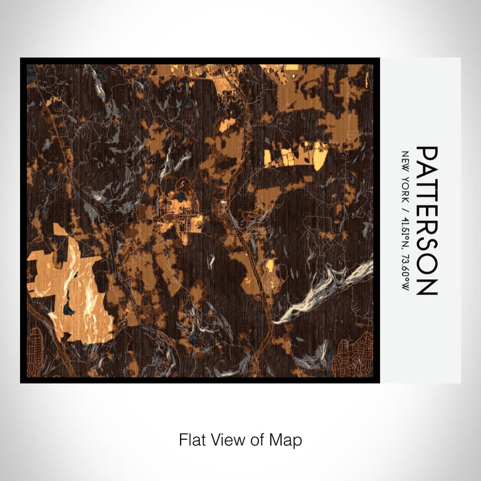 Rendered View of Patterson New York Map on 20oz Stainless Steel Insulated Bottle with Bamboo Top with printed ember style map