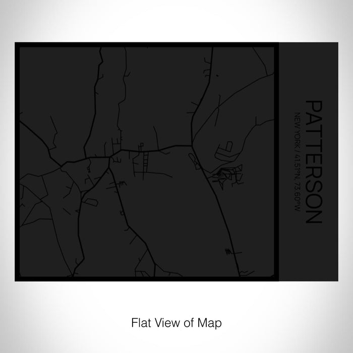 Rendered View of Patterson New York Map on 20oz Stainless Steel Insulated Bottle with Bamboo Top in Matte Black with printed Tactile Lines Map in Black