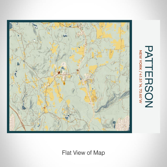 Rendered View of Patterson New York Map on 20oz Stainless Steel Insulated Bottle with Bamboo Top with printed woodblock style map