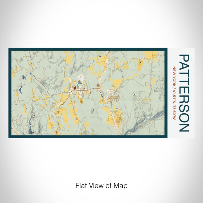 Rendered View of Patterson New York Map on 17oz Stainless Steel Insulated Bottle with printed woodblock style map