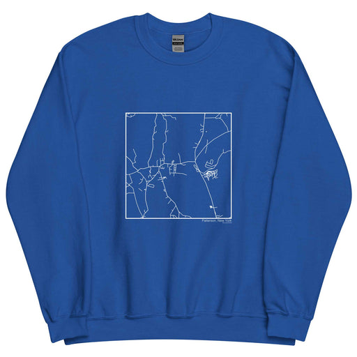 Patterson New York  Map Unisex Crewneck Sweater with City inscription in Royal Blue