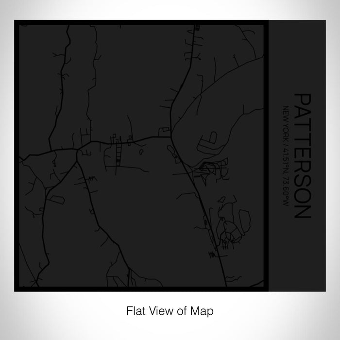 Rendered View of Patterson New York Map on 17oz Stainless Steel Insulated Tumbler in Matte Black with Tactile Lines