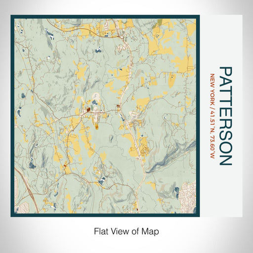 Rendered View of Patterson New York Map on 17oz Stainless Steel Insulated Tumbler in Woodblock Map Style