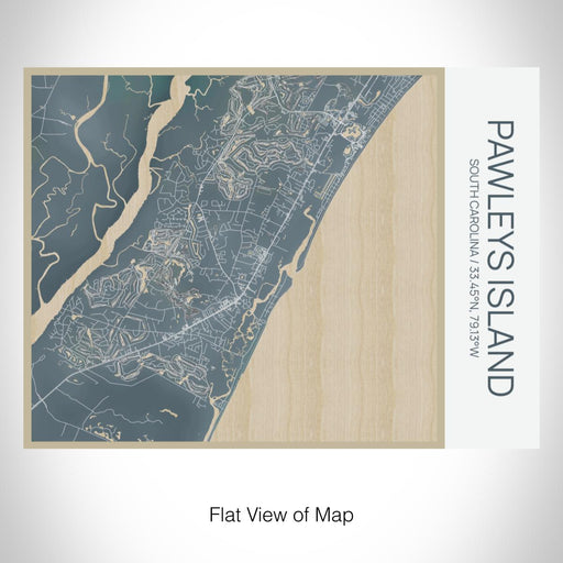 Rendered View of Pawleys Island South Carolina Map on 20oz Stainless Steel Insulated Bottle with Bamboo Top with printed afternoon style map