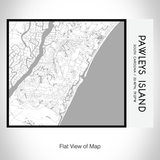 Rendered View of Pawleys Island South Carolina Map on 20oz Stainless Steel Insulated Bottle with Bamboo Top with printed classic style map