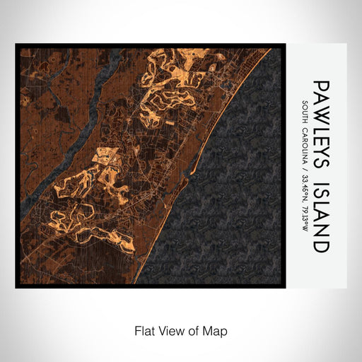 Rendered View of Pawleys Island South Carolina Map on 20oz Stainless Steel Insulated Bottle with Bamboo Top with printed ember style map