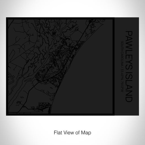 Rendered View of Pawleys Island South Carolina Map on 20oz Stainless Steel Insulated Bottle with Bamboo Top in Matte Black with printed Tactile Lines Map in Black