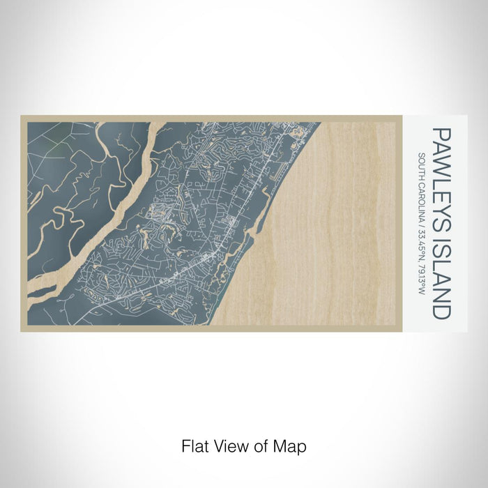 Rendered View of Pawleys Island South Carolina Map on 17oz Stainless Steel Insulated Bottle with printed afternoon style map