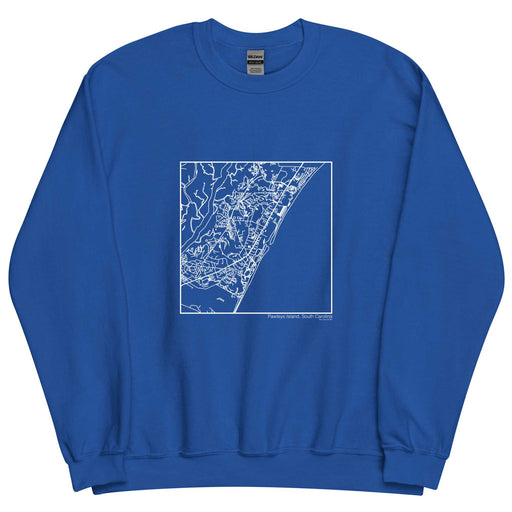 Pawleys Island South Carolina  Map Unisex Crewneck Sweater with City inscription in Royal Blue