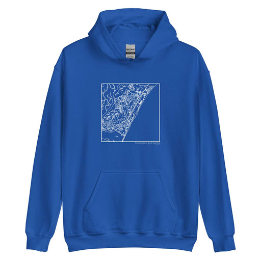 Pawleys Island South Carolina  Map Unisex Hoodie Sweater with City inscription in Royal Blue