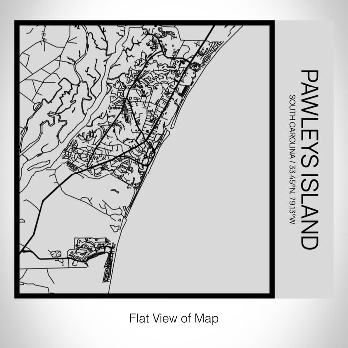 Rendered View of Pawleys Island South Carolina Map on 17oz Stainless Steel Insulated Tumbler in Tactile Lines with Succulent in Background
