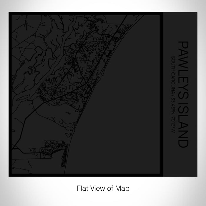 Rendered View of Pawleys Island South Carolina Map on 17oz Stainless Steel Insulated Tumbler in Matte Black with Tactile Lines