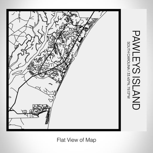 Rendered View of Pawleys Island South Carolina Map on 17oz Stainless Steel Insulated Tumbler in Matte White with Tactile Lines